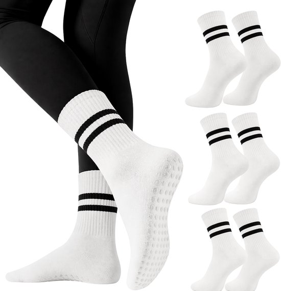 Ateljees Yoga / Pilates Sokken met Anti Slip - 3 Pack - Wit - Maat 36-39 — afbeelding 3