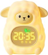 Nextora Slaaptrainer - Kinderwekker - Slaaptrainer Kinderen - Slaaptrainer Schaap - Slaaptrainer Kind - Lichtwekker - Nachtlampje baby - White Noise Slaaphulp - Wit