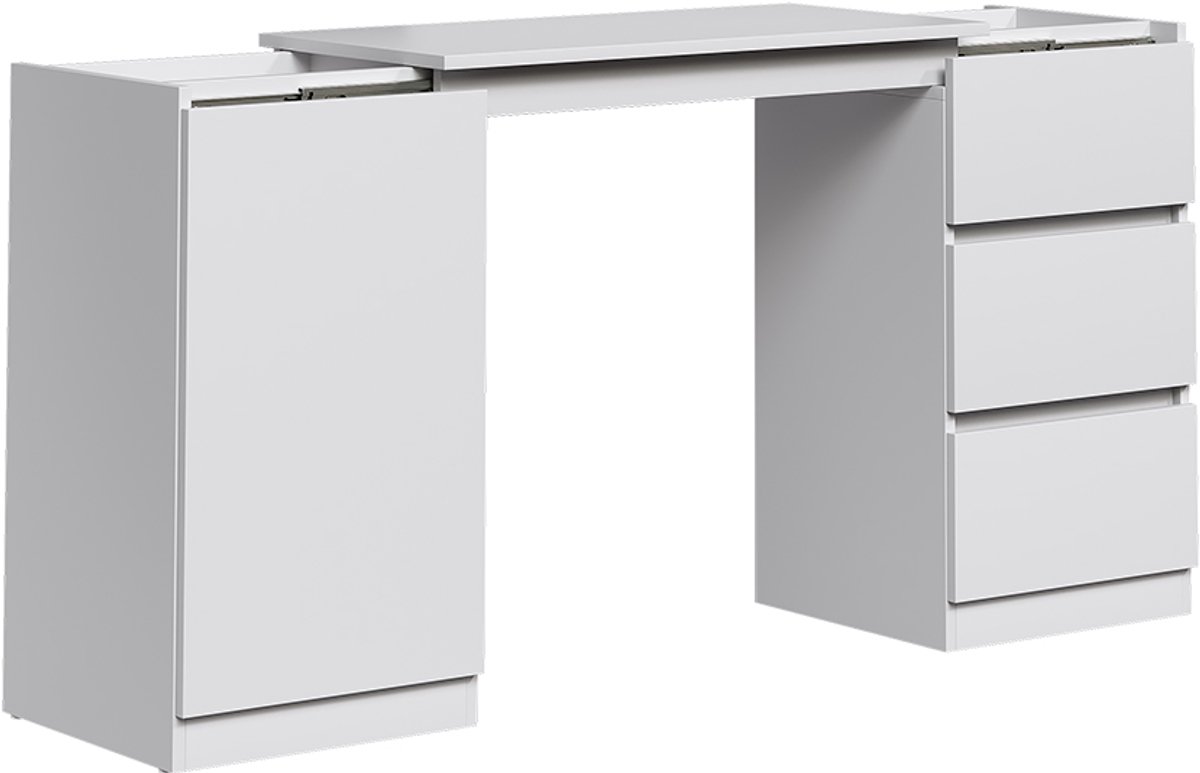 Vicco Ladekast met bureaufunctie Varino, Wit, 80 x 75.5 cm uitschuifbaar