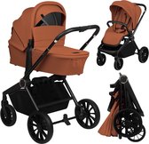 Lionelo Mika Plus Kinderwagen 2 in 1 – Vanaf geboorte tot 22 kg – Combi met reiswieg & zitje – All-terrain wielen + vering – XXL kap UPF50+ – 90 cm ligvlak – Omkeerbaar zitje – Compact inklapbaar – Complete accessoireset