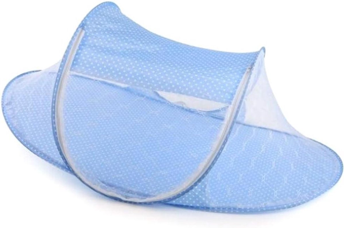 Babynet met Matras - Baby Tent Bed - Bescherming Baby - Dubbelzijdig Ritsontwerp - 110 x 60 cm - Blauw Groen