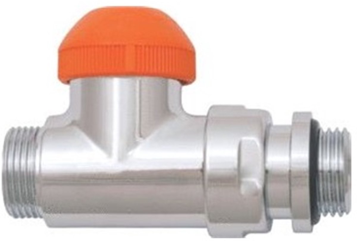 Herz S763341 - DeLuxe thermostaat afsluiter - TS-DG recht - 1/2" Chroom