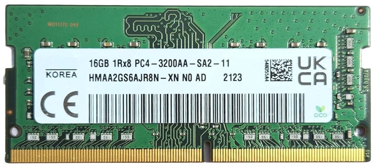 SK Hynix - Laptopgeheugen - HMAA2GS6AJR8N-XN - 16GB - DDR4 - SODIMM - 3200 MHz - 1 x 16 GB