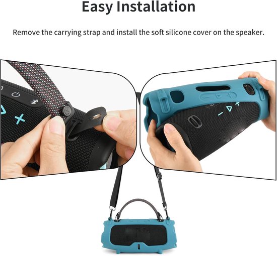 Draagbare softcase geschikt voor JBL Charge 6 speakers, geschikt om over de schouder of crossbody te dragen, blauwe verpakking. van Merkloos — afbeelding 5