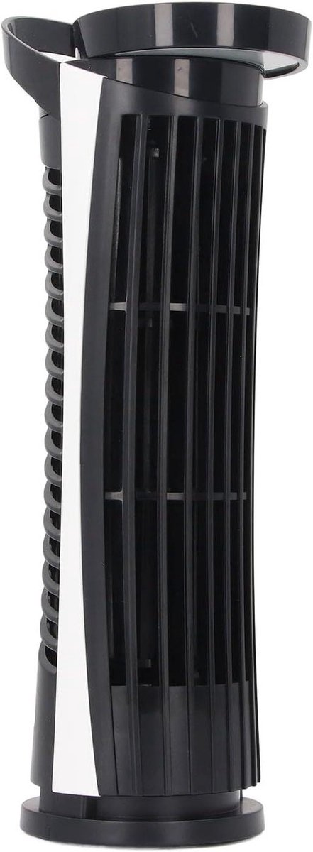 Torenventilator Bladloos - Ventilator Tafelmodel - Zomerse Koelte - 90 Graden Oscillatie - 27D x 10W x 9H cm - Zwart