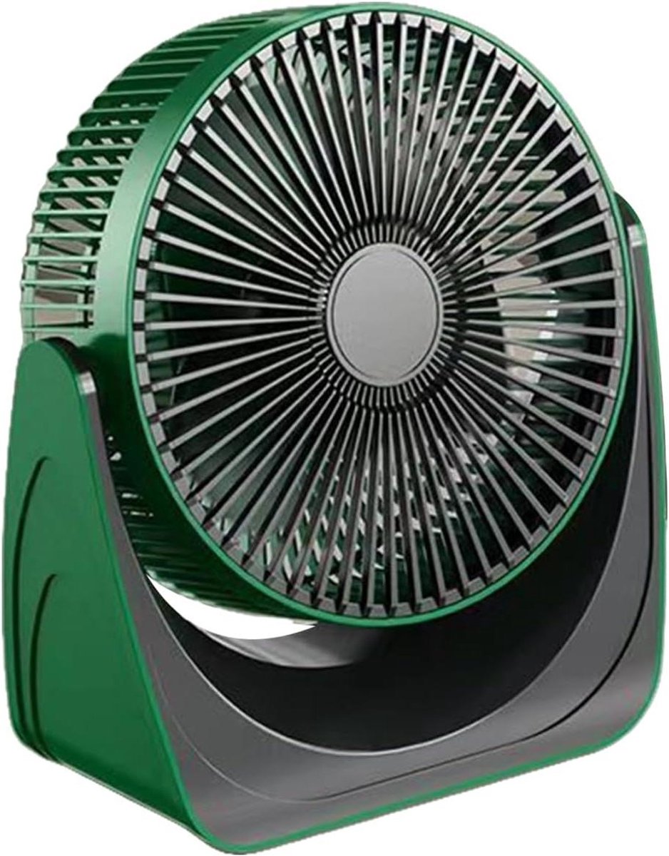 Kleine ventilator - Tafelcirculatie - Binnen ventileren - Brede luchtstroom - 22.5 cm hoog - Groen