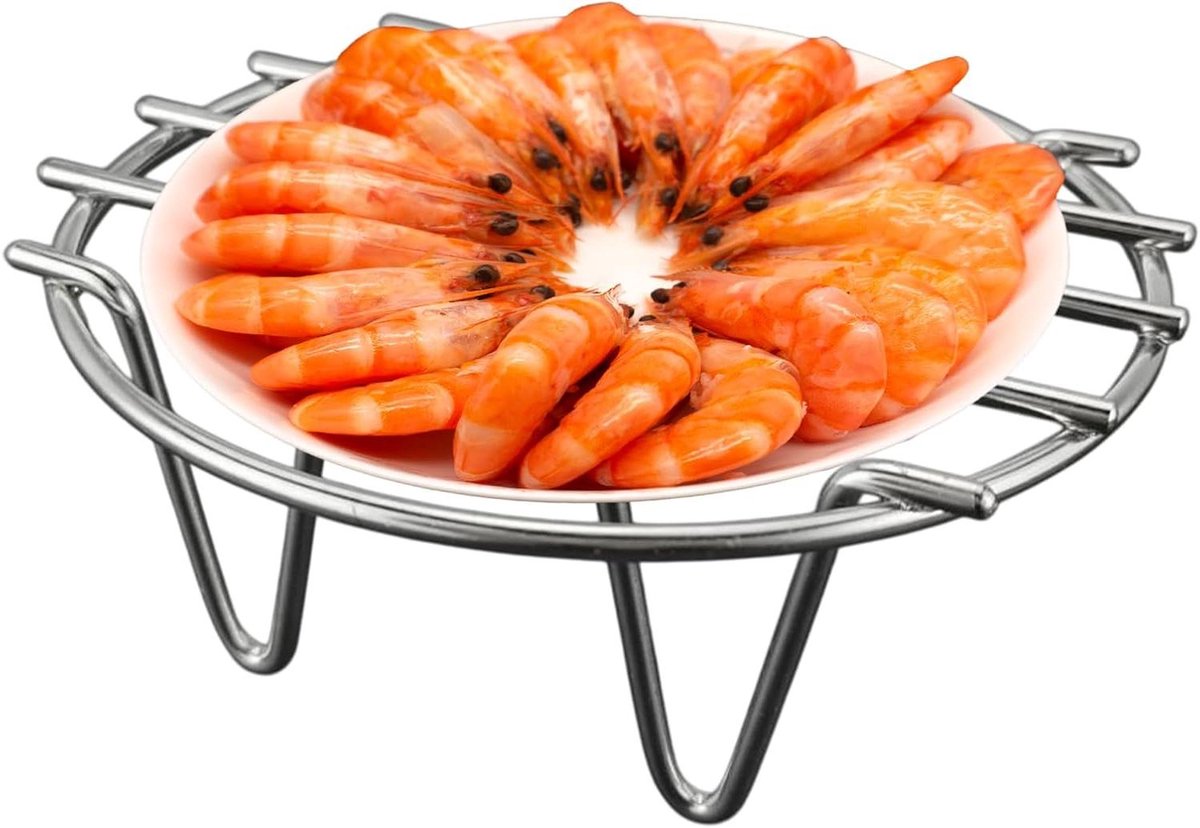 Stoomrek - Bakrooster Koelrek - Multifunctioneel Koken - Roestvrij Staal - 25 cm - Zilver