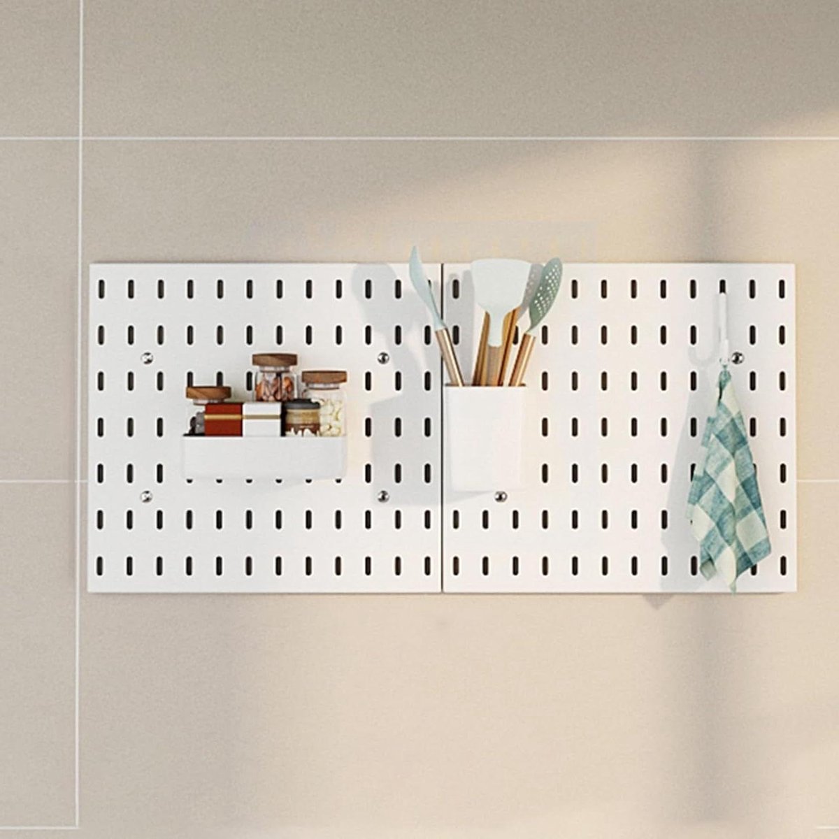 Wand Organizer Set - Opbergsysteem Plank - Ruimte Inrichten - Vrije Combinatie - 25x50cm - Wit