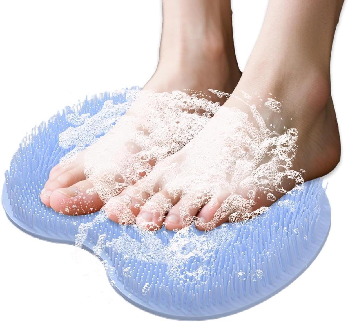 Douche Voet Scrubber Mat - Bad Mat Exfoliërend - Voeten Reinigen - Antislip Onderkant - 30 x 25 cm - Blauw
