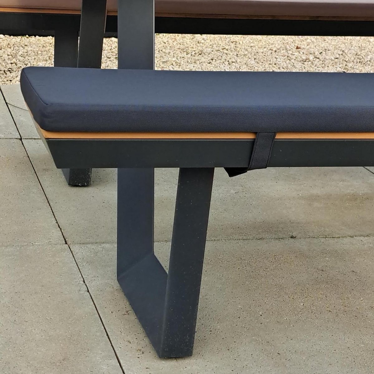 Picknickbank Kussen - Tuinbankkussen Bankkussen - Buiten Zitten - Waterafstotend Polyester - 180 cm - Antraciet