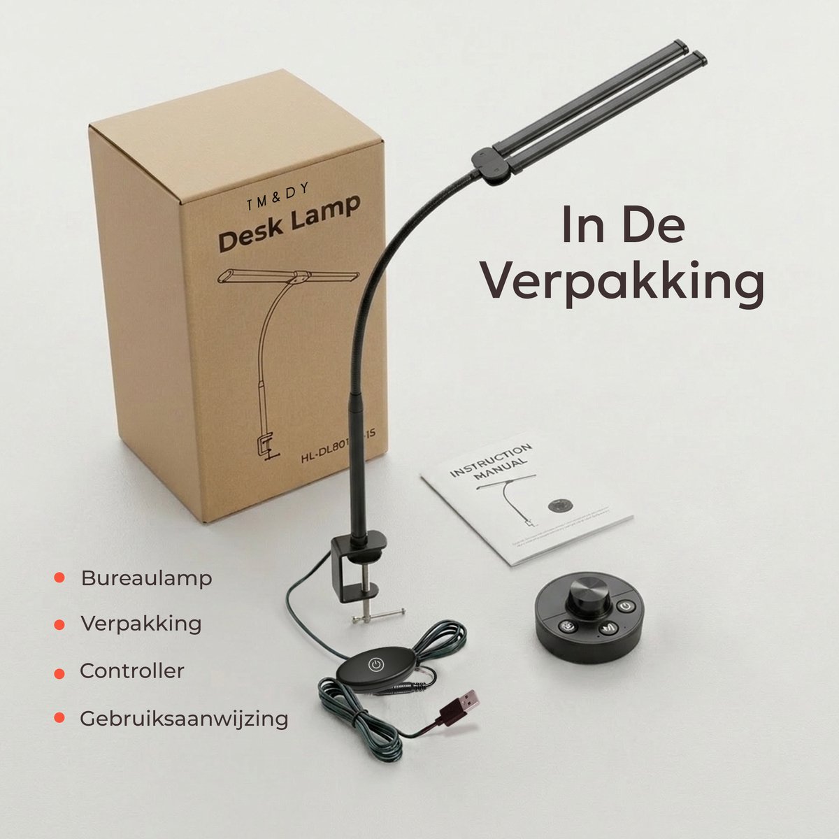 TM&DY Bureaulamp XL - Flexibel verstelbare LED met klem thumbnail 8
