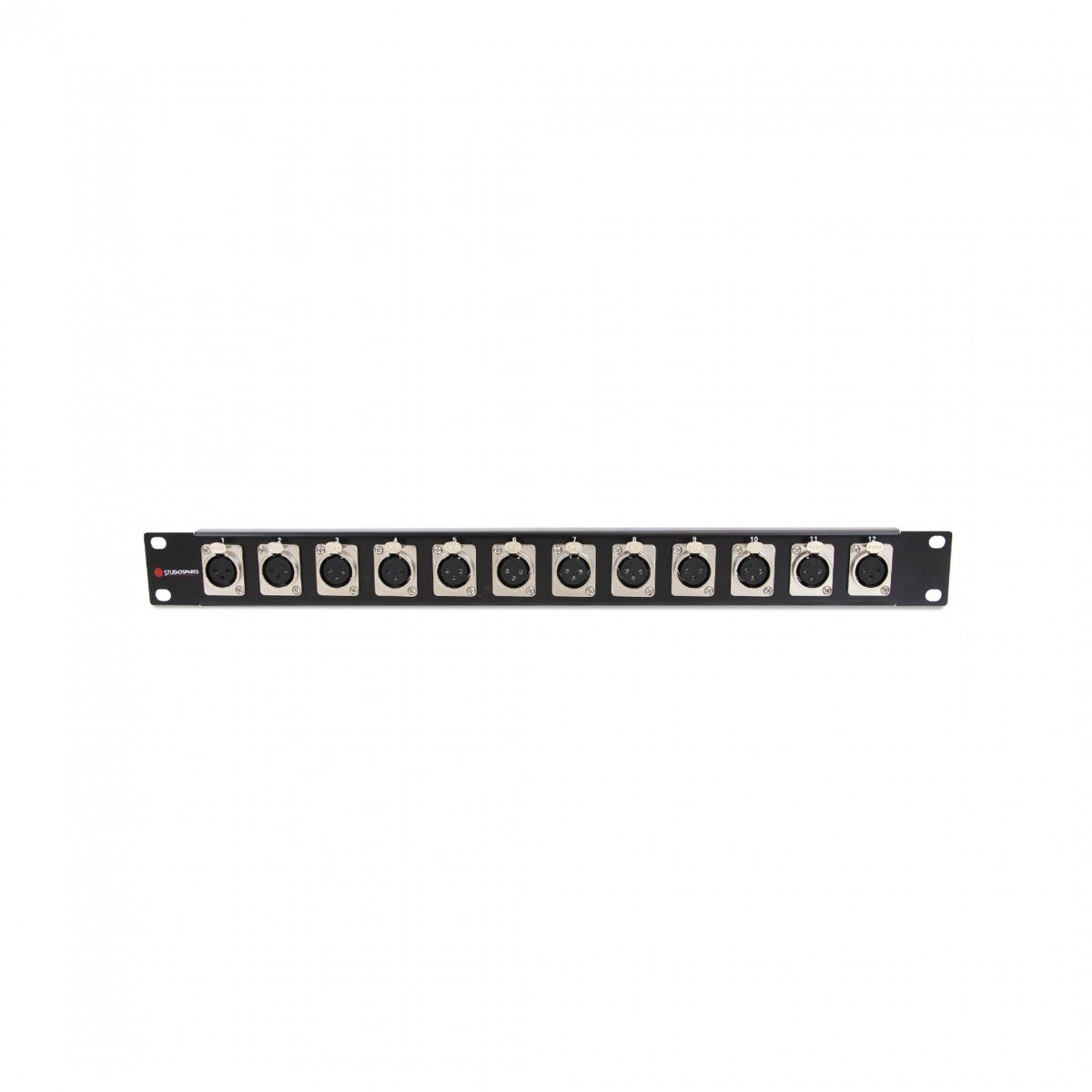 Studiospares 12 x XLR (F) Rack Panel , 1U