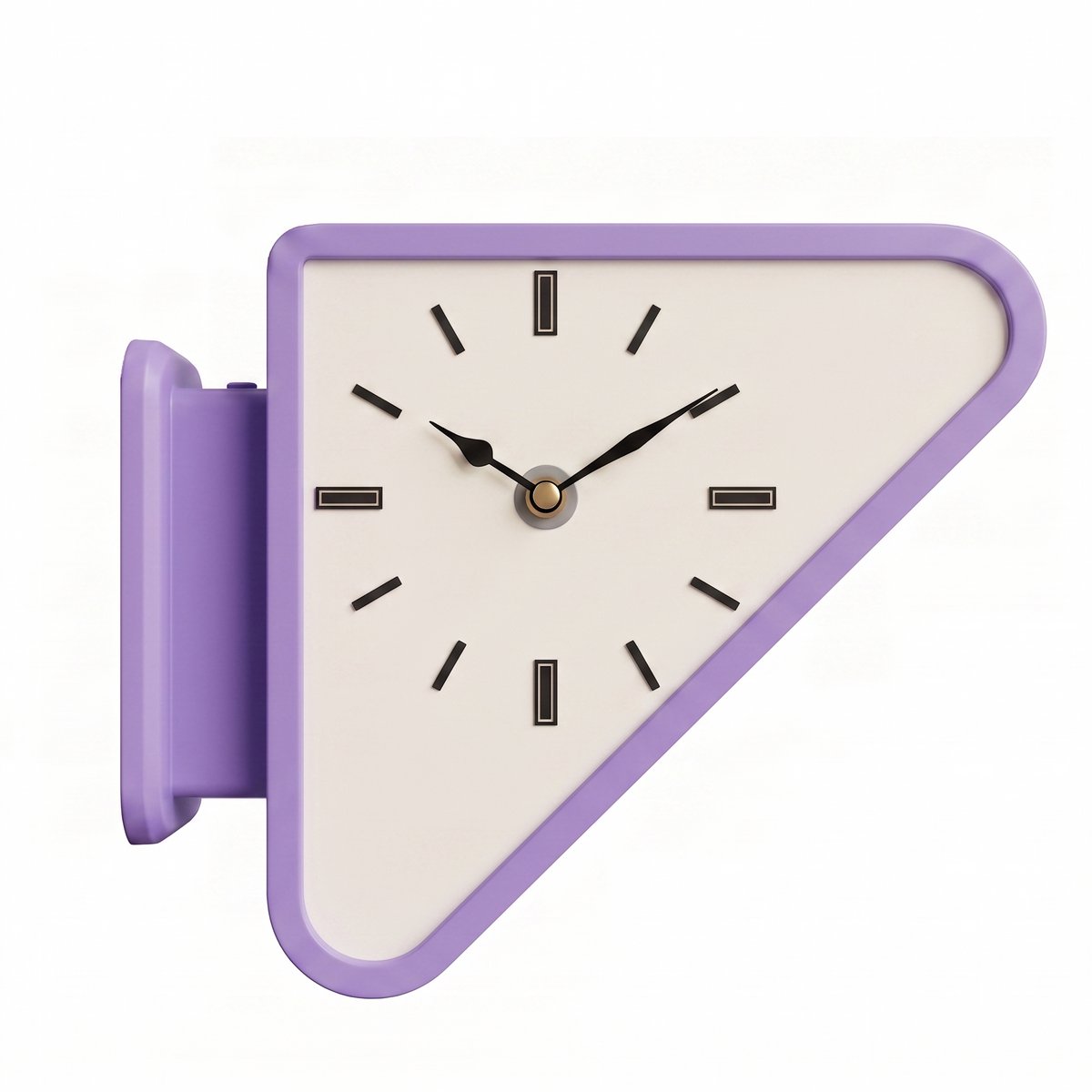 Driehoekige Wandklok – Dubbelzijdig | Retro 70's Design | Purple