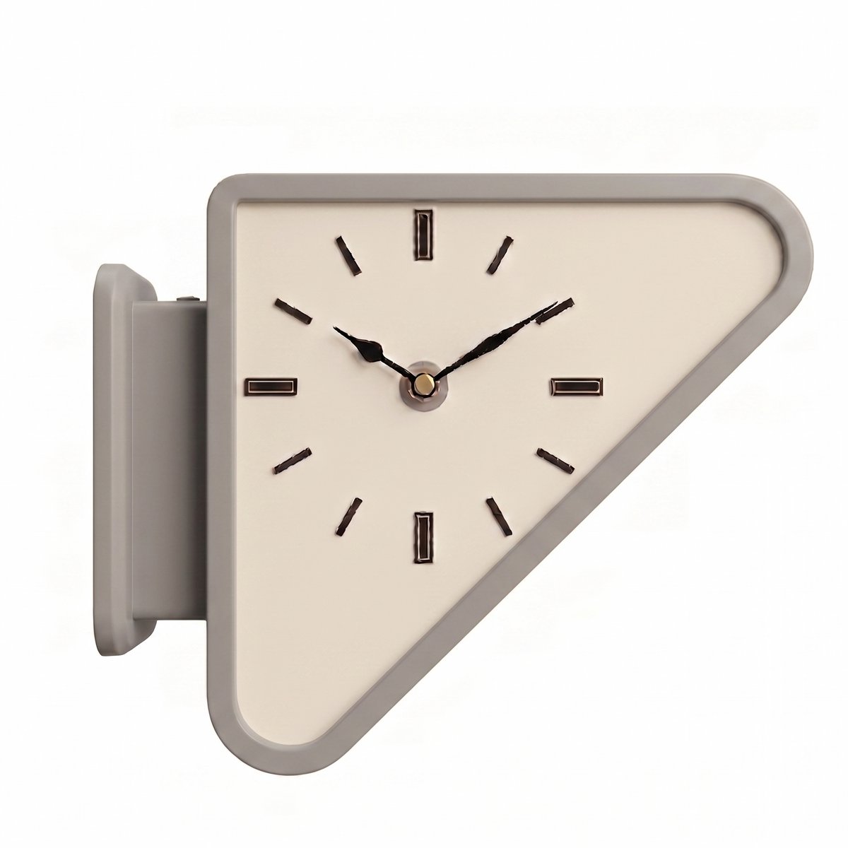 Driehoekige Wandklok – Dubbelzijdig | Retro 70's Design | Gray