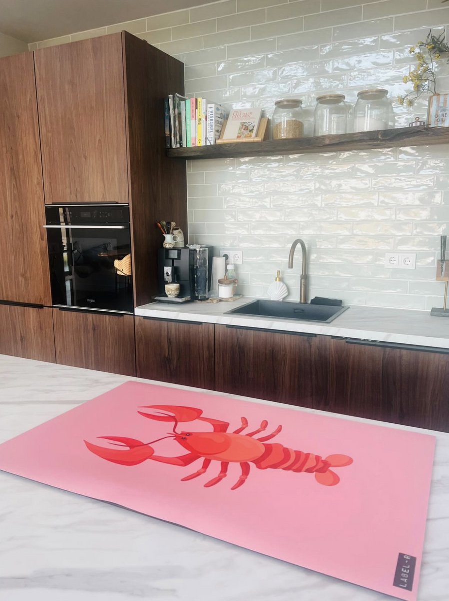 Inductiebeschermer 80x52cm kreeft rood LABEL-R