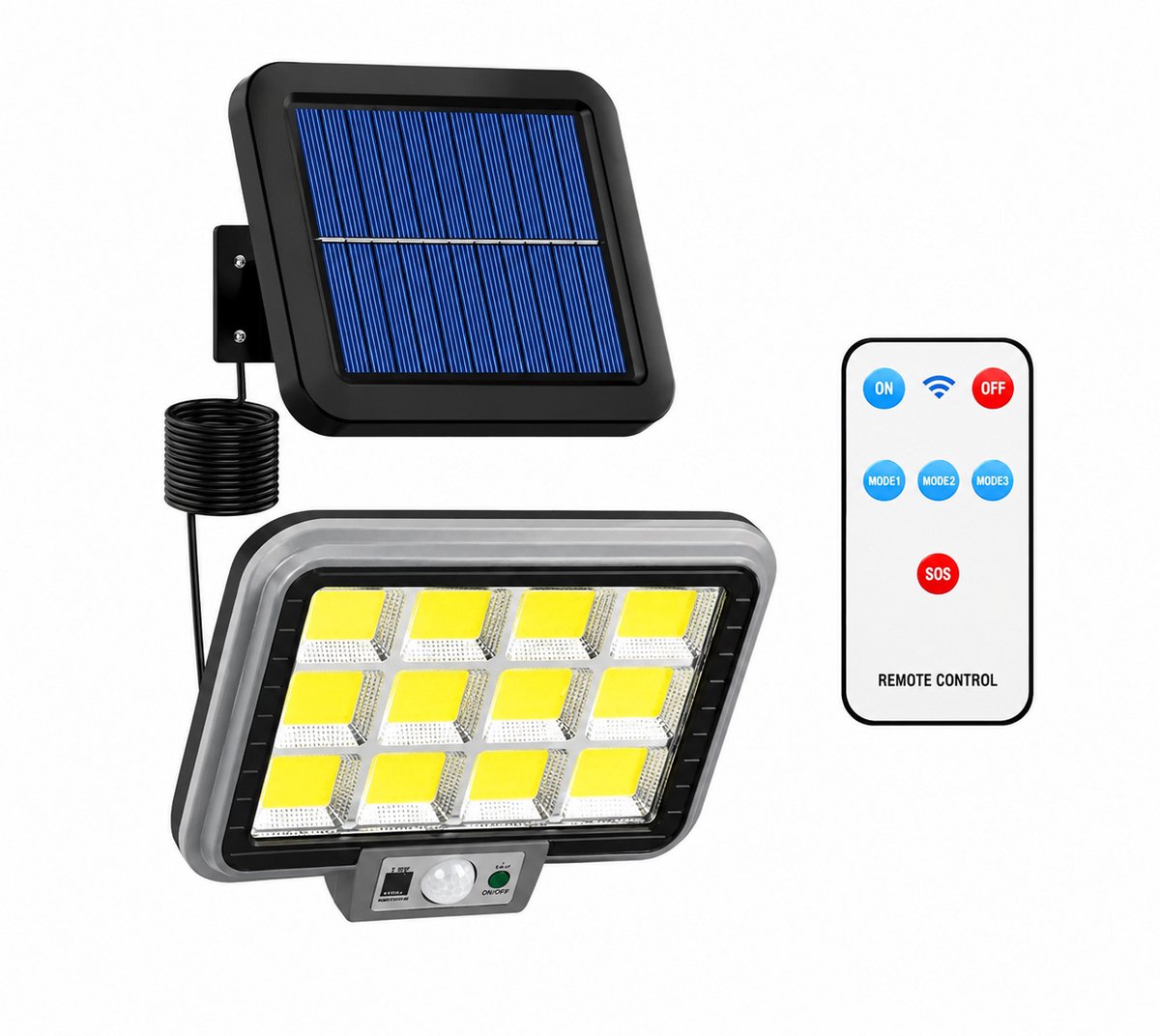 Solar Buitenlamp met bewegingssensor - 144 LED's - Buitenverlichting op zonne-energie - Waterdicht