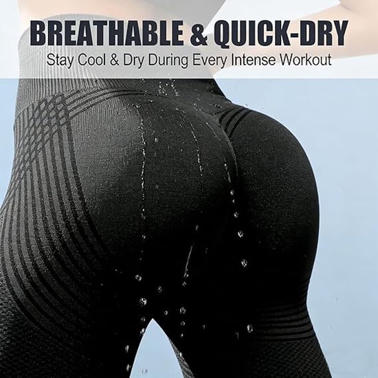 Anti-cellulitis-leggings - sportlegging voor dames - lange compressielegging billen push-up hoge taille ondoorzichtig - yoga pilates sportbroek - 1 stuk-Sportbroek - Donker kaki - XXL — afbeelding 4