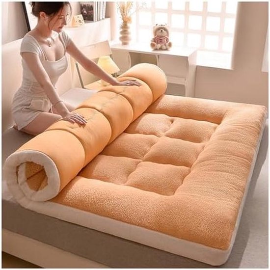 Futon Vloermatras - Tatami Matras Campingmat - Comfortabel Slapen - Gelijkmatige Vulling - 120x200 cm - Grijs — afbeelding 5