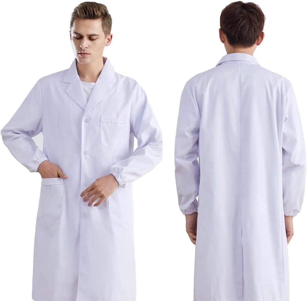 Laboratoriumjas - Beschermende kleding - Hygiënisch werken - Lange mouwen - Uniseks - Wit