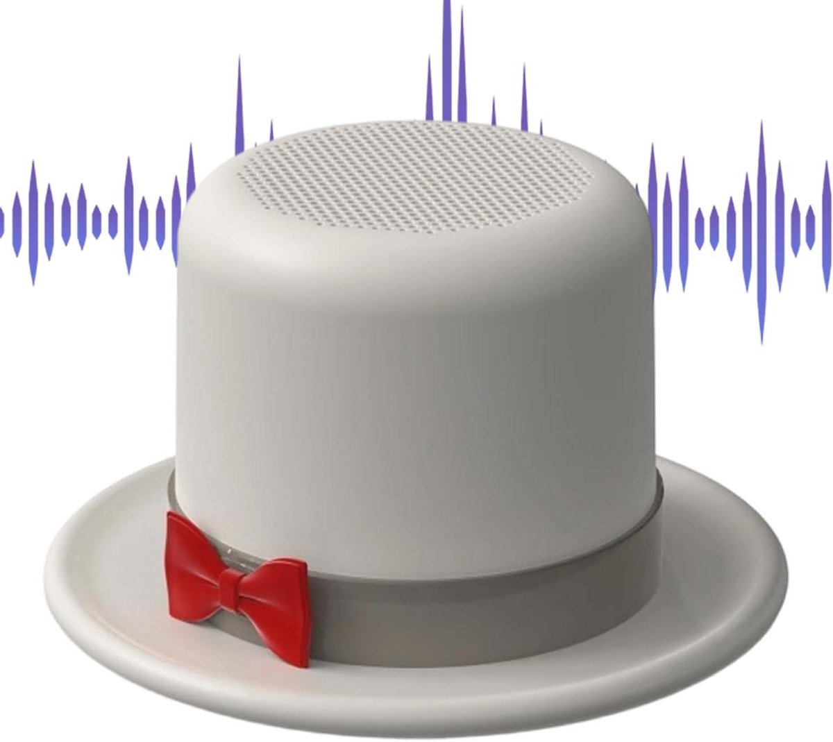 Miniatuur Speaker - Hoge Hoed Geluidsbox - Muziek Luisteren - Magnetisch Ontwerp - 6.8x6.8x4cm - Wit