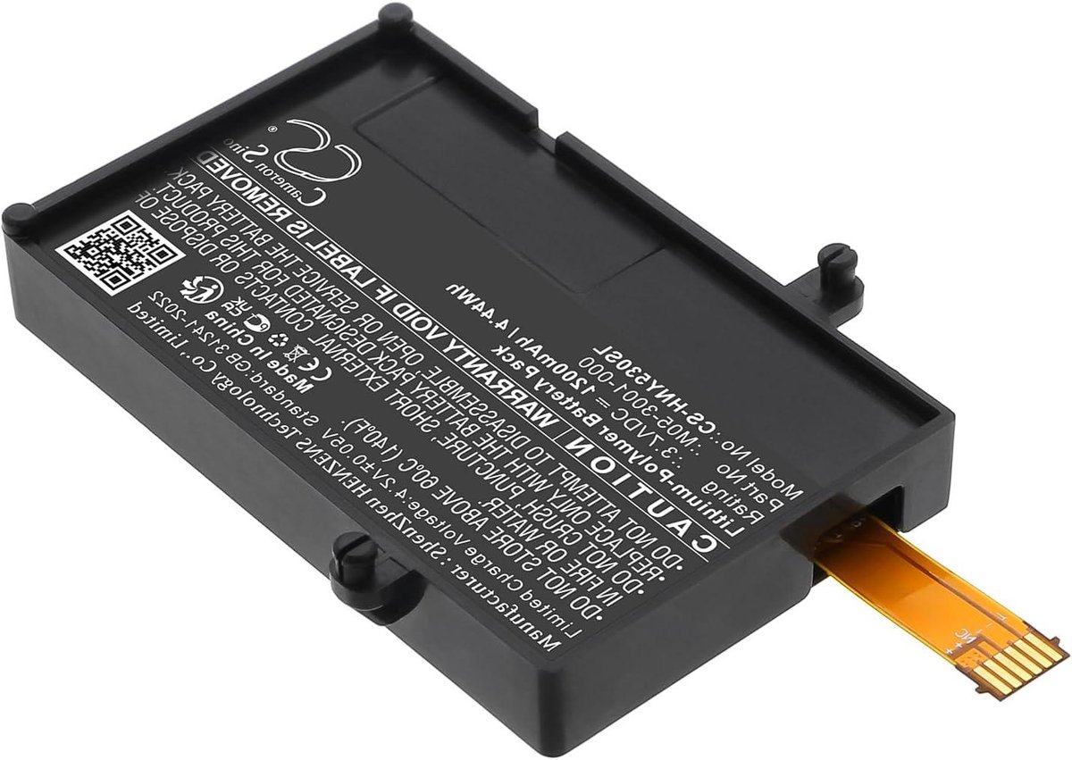 Vervangende Accu - Batterij Pack - Detector Voeding - 1200mAh Capaciteit - 3.7V - Zwart