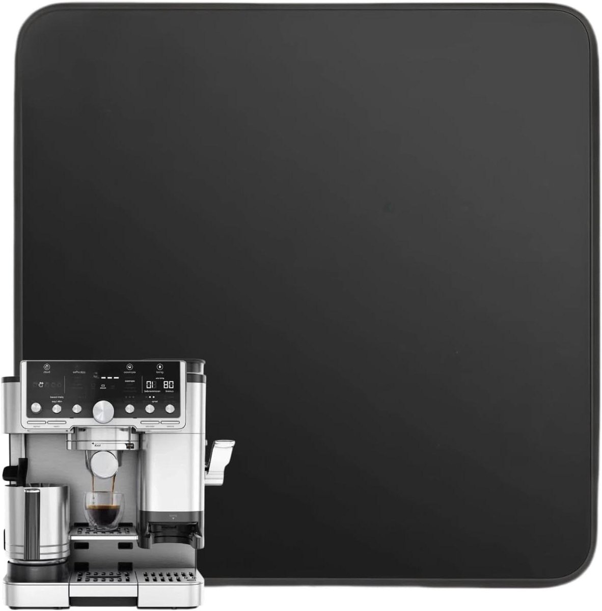 Antislipmat Koffiemachine - Onderlegger Pad - Aanrecht Beschermen - Anti-Vibratie - 33 x 32 cm - Zwart