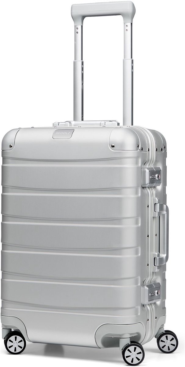 Redolz Pro Aluminium 4 wielen Cabinewagen S 55 cm - Harde bagage - TSA slot - silver