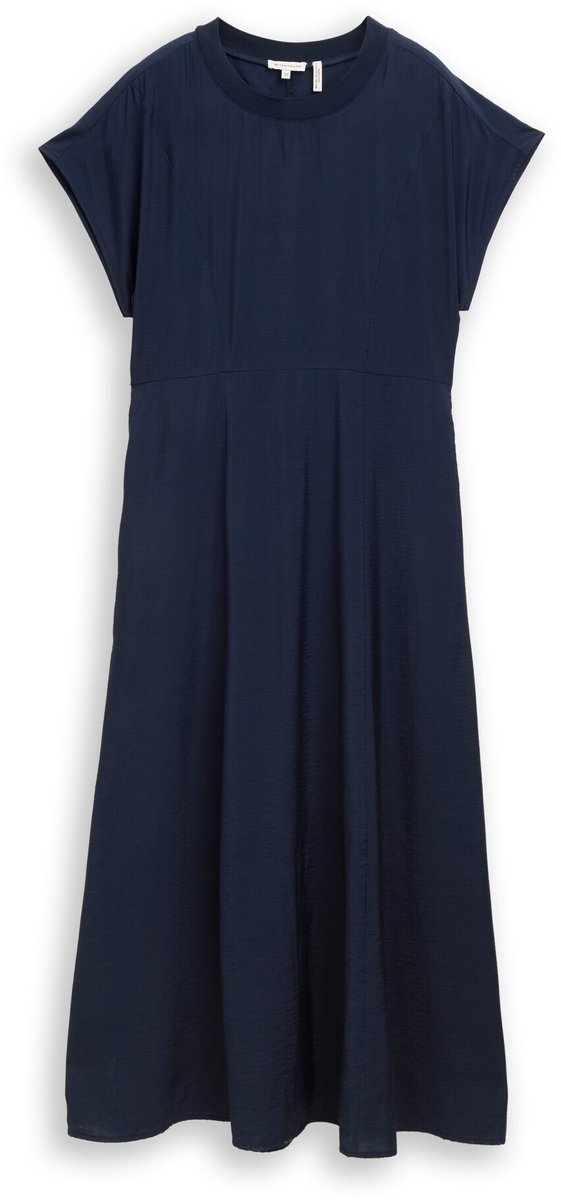 Tom Tailor - Midi-jurk met steekzakken - Maat 36 - sky captain blue