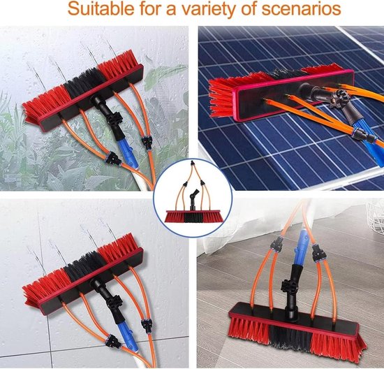Wasstok Set - Reinigingssysteem Ramen - Buiten Glazen Wassen - Watergevoede Steel - Tot 12 Meter - Aluminiumkleur — afbeelding 4