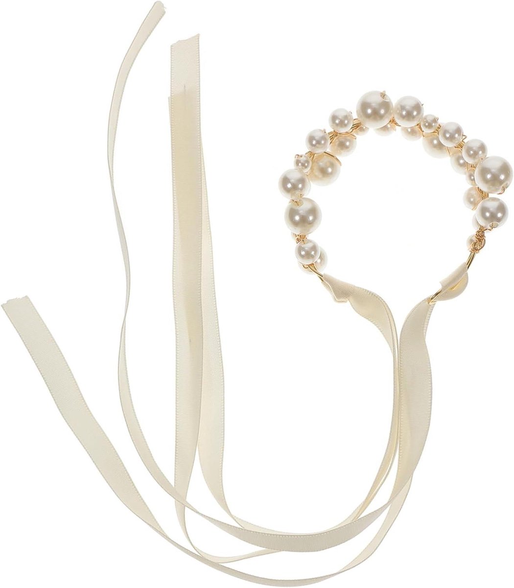 Pols Bloem Bruiloft - Polsbandje Corsage - Bruiloft Decoratie - Parel en Kant - One Size - One Color