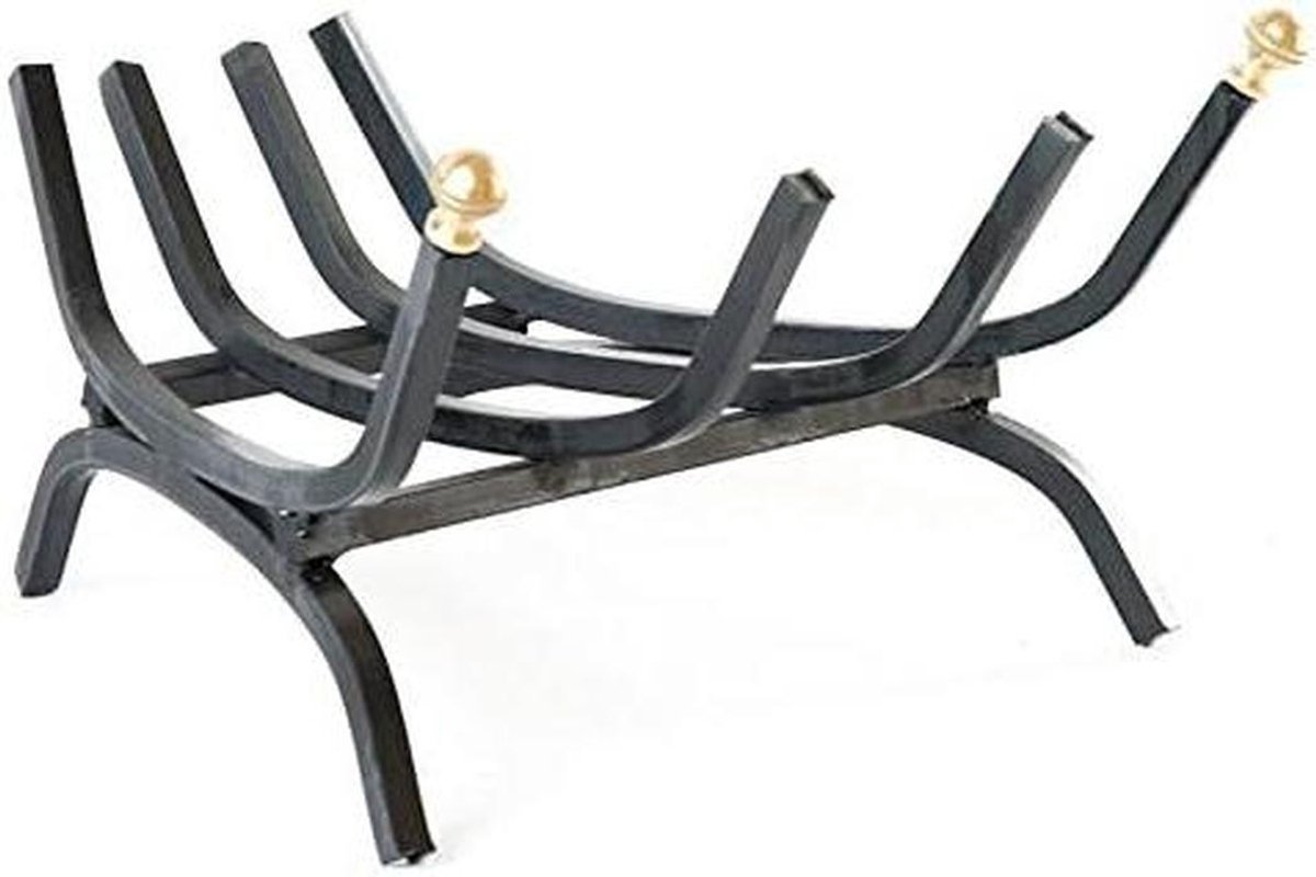 Haard Rooster - Hout Brander - Haard Gebruik - Stabiel Smeedijzer - 14x31x20 cm - Zwart