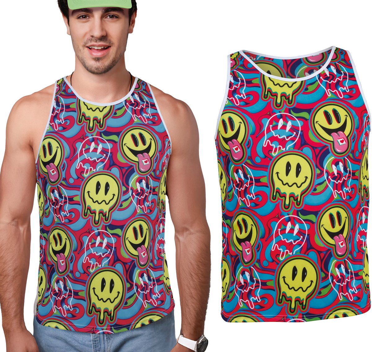 Tanktop Festival Smileys Happy Vibes