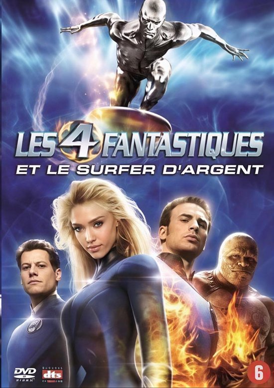 De Silver Surfer zweeft boven De Fantastische Vier: "LES 4 FANTASTIQUES ET LE SURFER D'ARGENT"