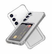 Casemania Hoesje Geschikt voor Samsung Galaxy A27 - Transparant - Anti-Shock Back Cover met Pasjeshouder - Telefoonhoesje met Kaarthouder