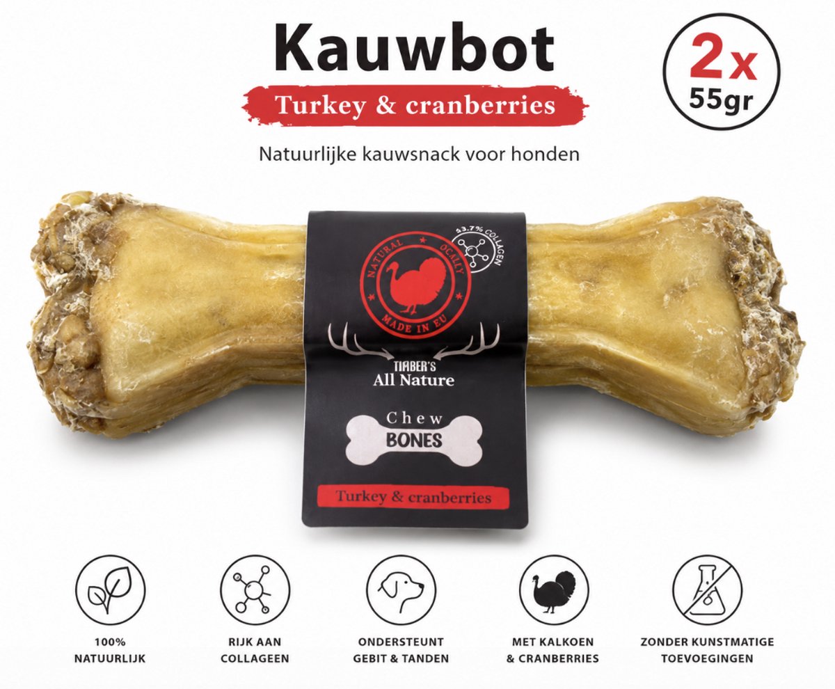 Haba’s All Nature Kauwbot Kalkoen met Veenbessen – 2 x 55gr