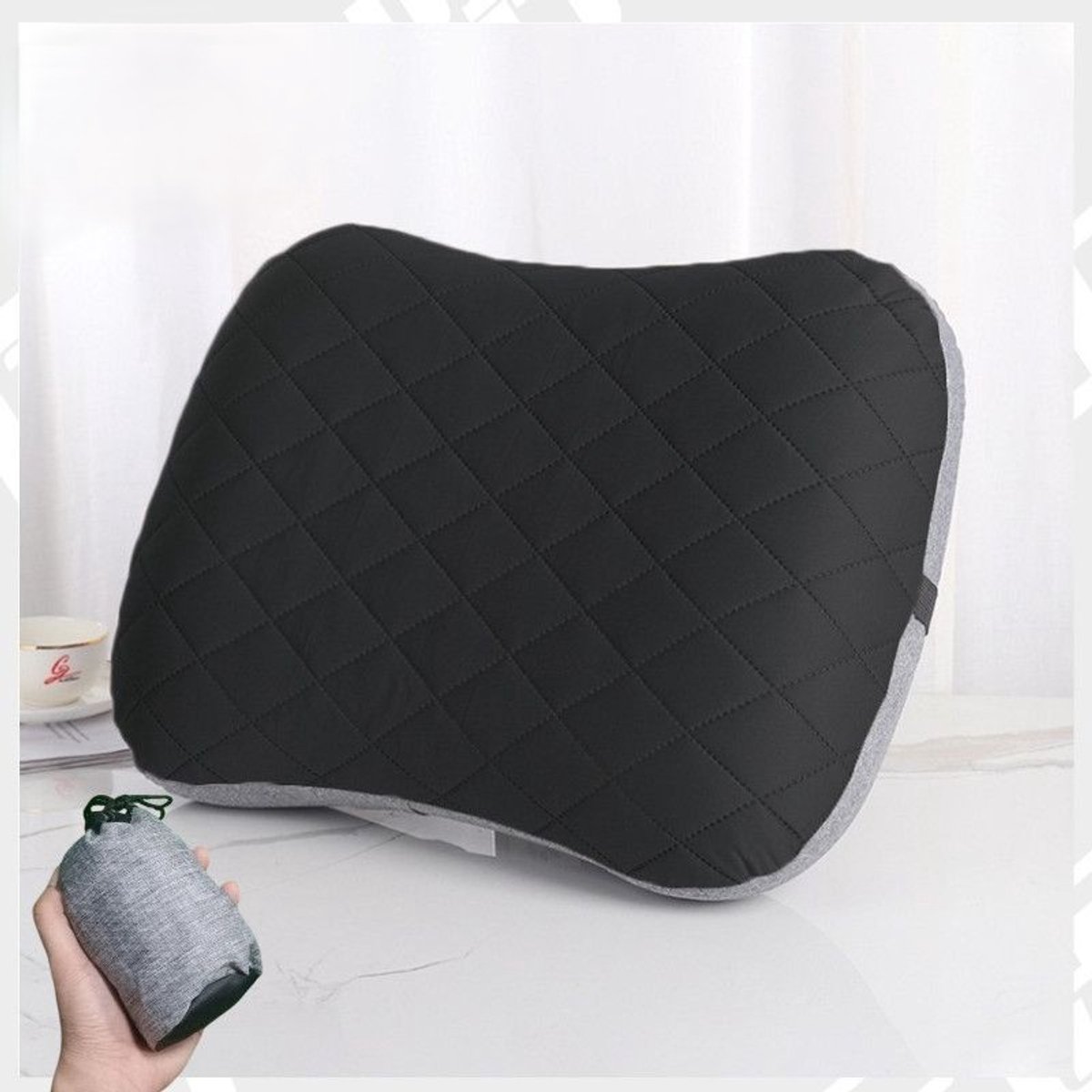 Hoofdkussen - opblaasbaar kussen - slaapkussen - hoofdkussen voor camping - kamperen en outdoor activiteiten - luchtkussen - strandkussen - ergonomisch hoofdkussen - voor Kamperen - Wandelen - Vissen - Picknick - zwart