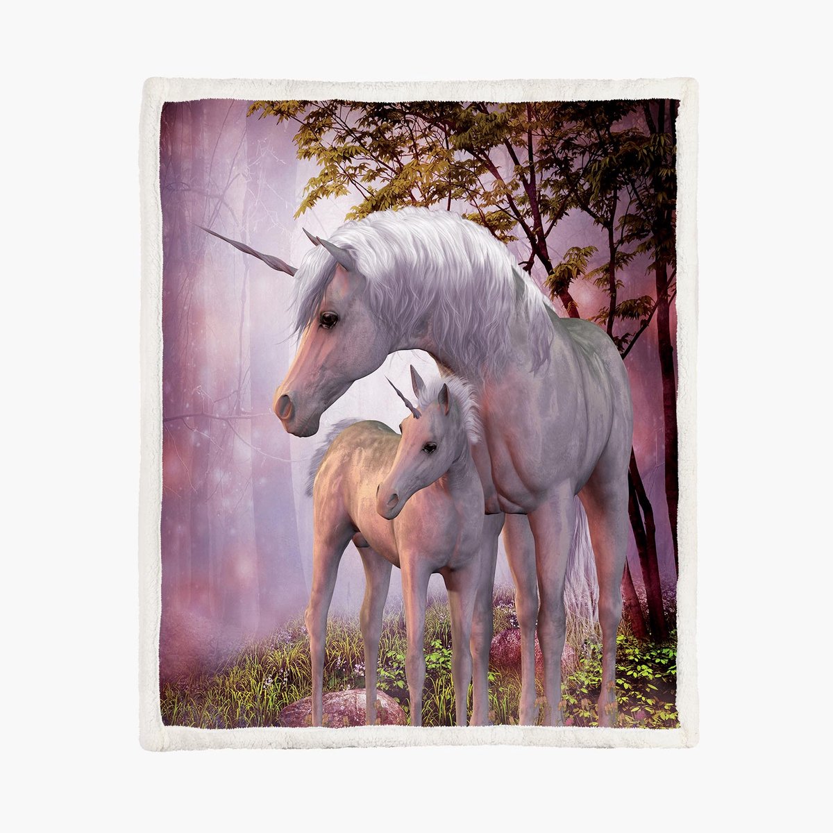 Eenhoorn Fleece Deken 130*150cm Unicorns Forest