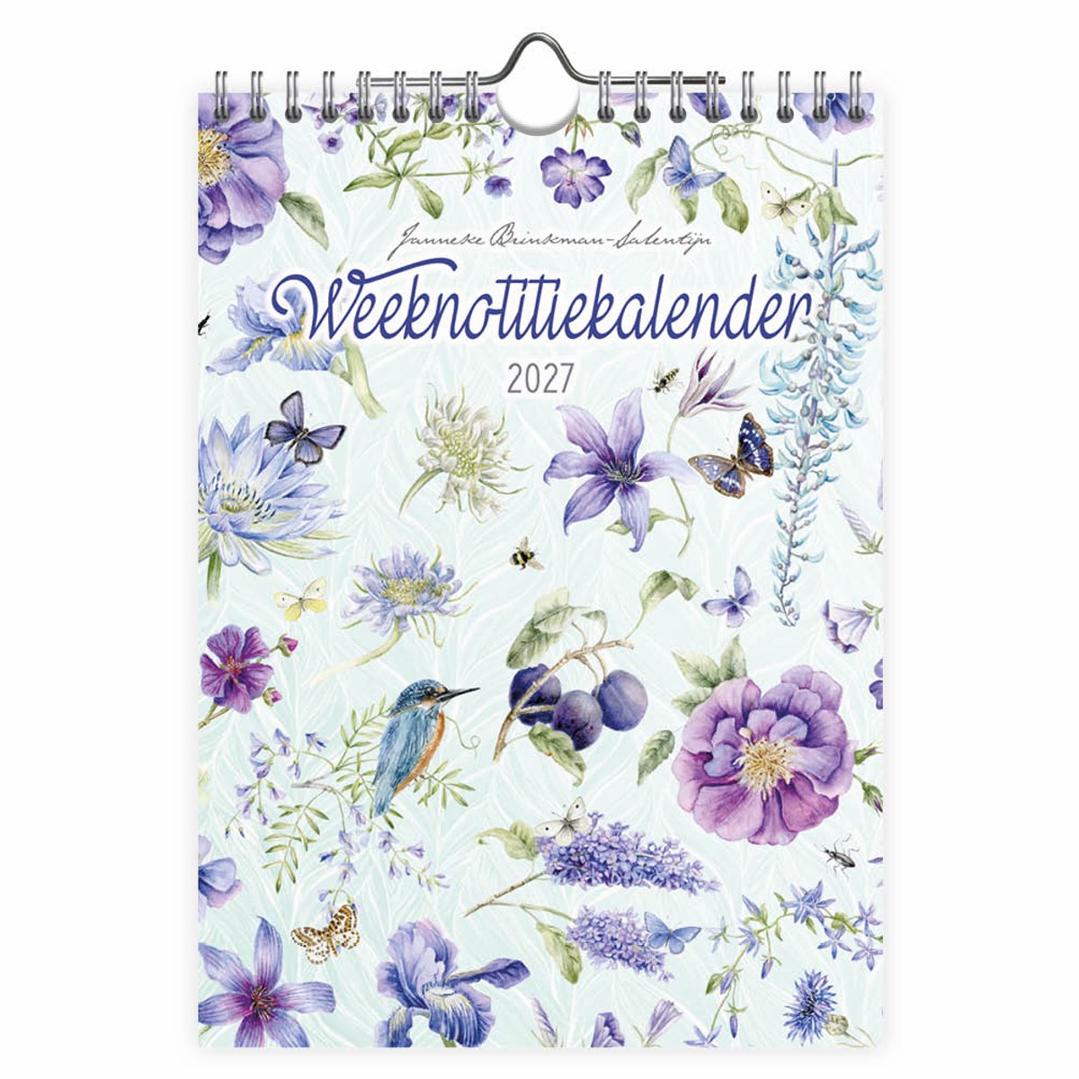 Janneke Brinkman Weeknotitiekalender 2027 Blauwe Bloemen