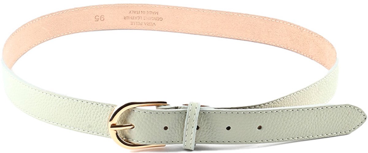 Giuliano Lederen riem - Made in Italy - Leer - Mint groen