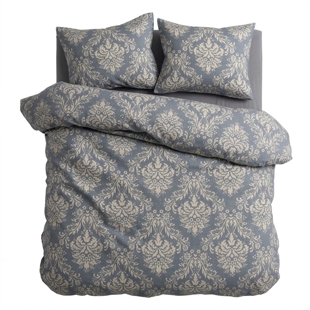 HappyNest - Dekbedovertrek - 2 persoons - 200x200 cm + met 2 Kussenslopen - 60*70 cm - Lichtblauw met Bloemenpatroon
