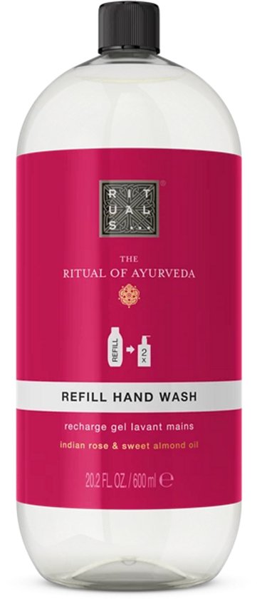 Rituals - Navulling voor Handzeep - 600 ml - Ritual of Ayurveda - Indiase Roos & Zoete Amandelolie - Alleen Navulling - Pomp niet inbegrepen - Zeep - Refill voor zeepdispenser - Re…
