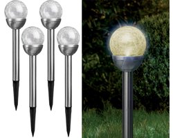 Lampen op zonne - Tuinfakkels op Zonne Energie - 4 Stuks - S