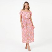 Dames Lange Zomerjurk / Strandjurk 809 One size S-L roze