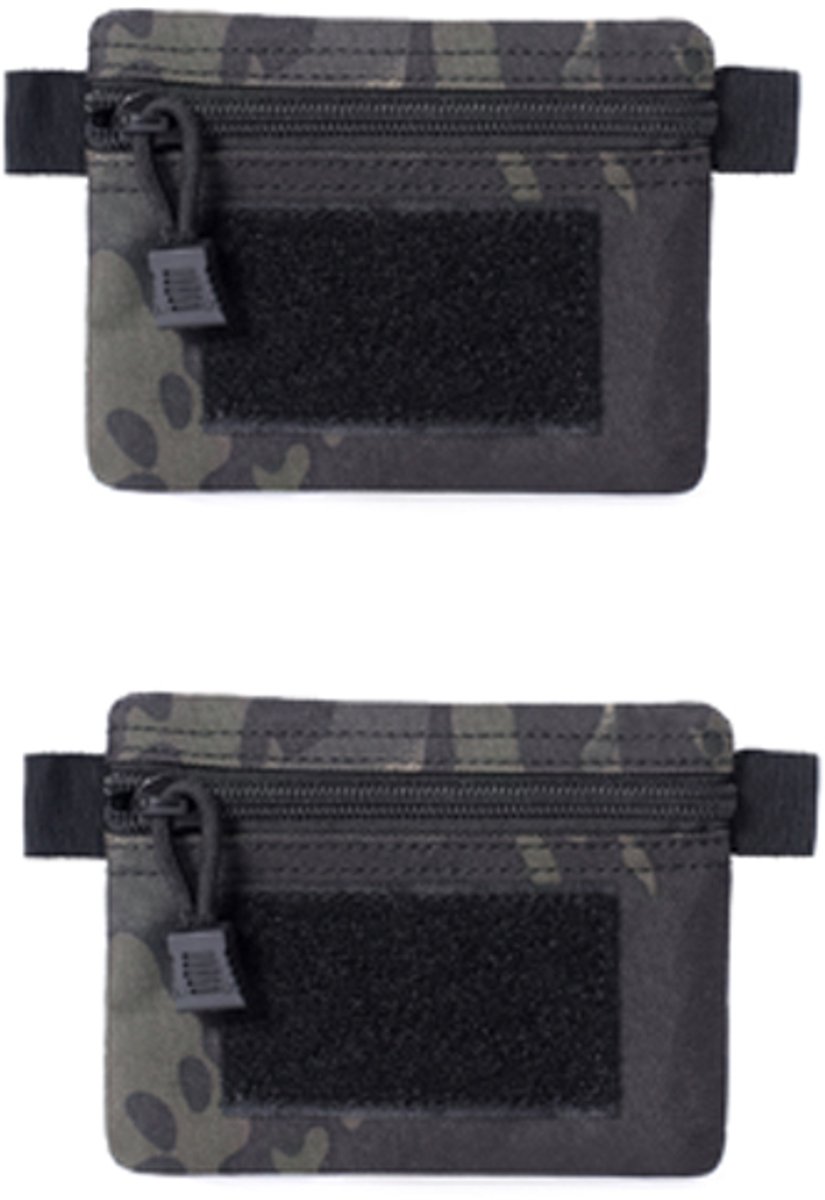 VHV - Portemonnee - Mini portemonnee - Sleuteletui - Tactische pouch - Waterdicht - Met rits - Voor sleutels en kleingeld - Outdoor - 2 stuks - Modderkleurig