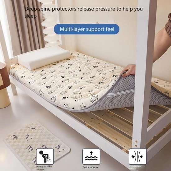 Opvouwbaar Matras - Dorm Matras - Comfortabel Slapen - Vierlaags Ontwerp - 100x200cm - F — afbeelding 5