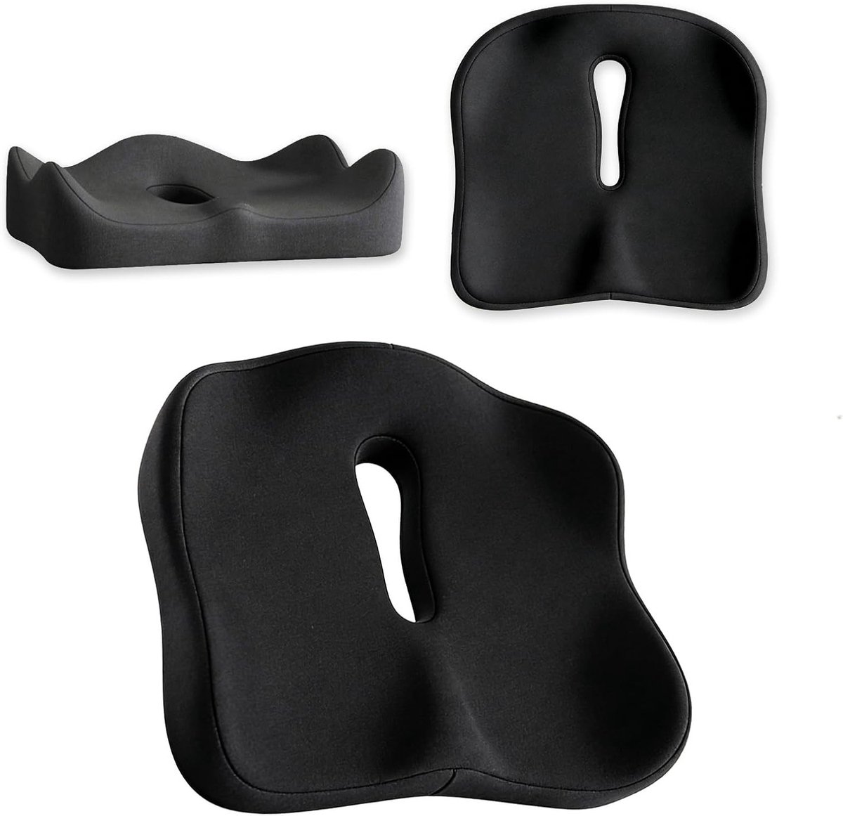 Zitkussen voor Comfort en Ondersteuning, Donutvormig Geheugenfoam Kussen met Antislip Onderkant voor Kantoorstoelen, Gamingstoelen en Autozitplaatsen