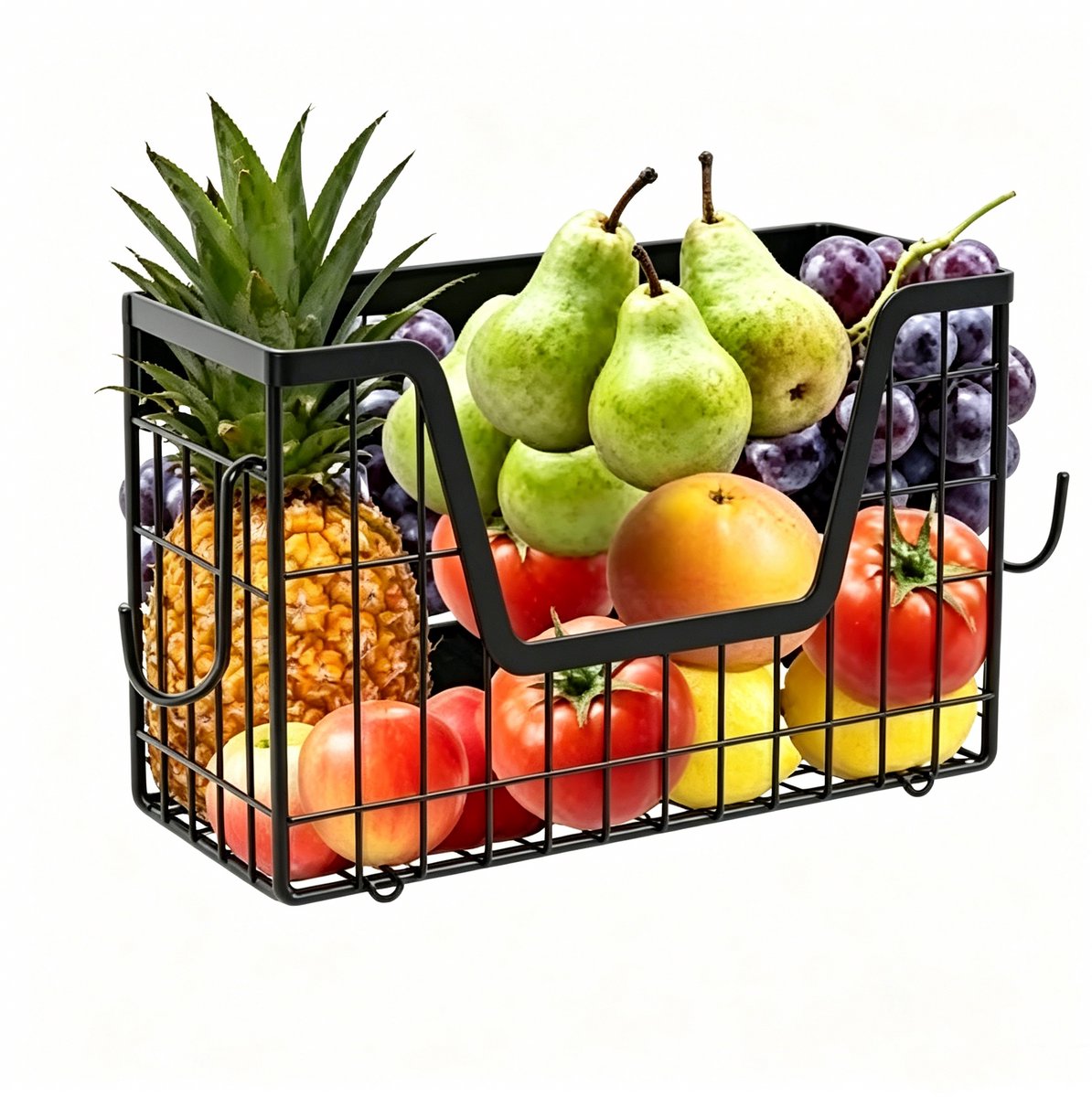 Stellingkast - Opbergrek - Magnetische Kruidenrek - Stellingkast metaal - Keuken Organizer - Magnetisch Koelkastrek - Opslag en Bewaarruimte - keukenkast - Voor Keuken – Zwart - 20x12.5x31.5cm