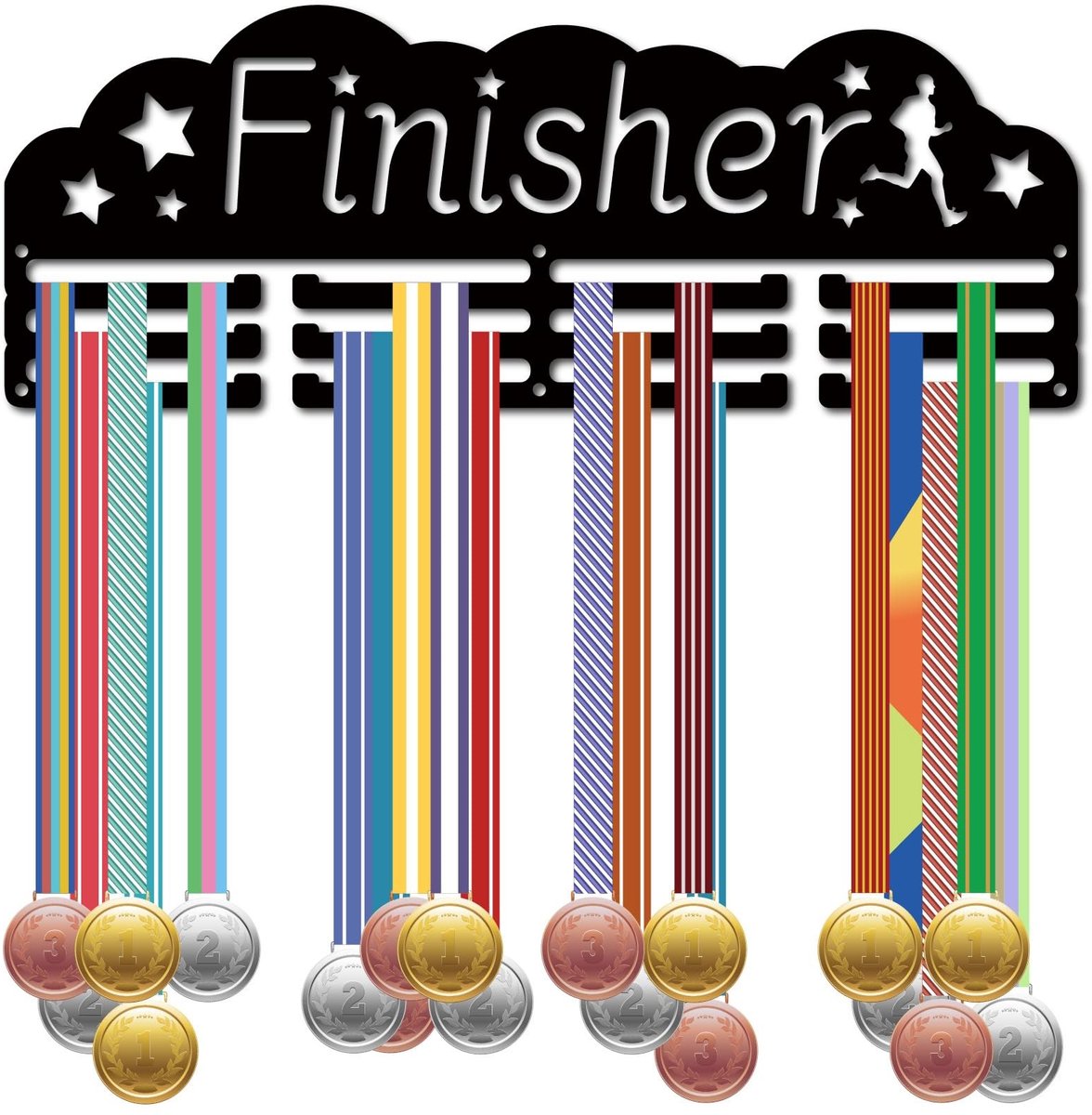 Solidchoice - Dailygoody - Medaille Hanger - Medaille Houder - Wandmontage voor Sportprijzen - Zwart - Display voor Atleten - Geschikt voor Basketbal en Voetbal