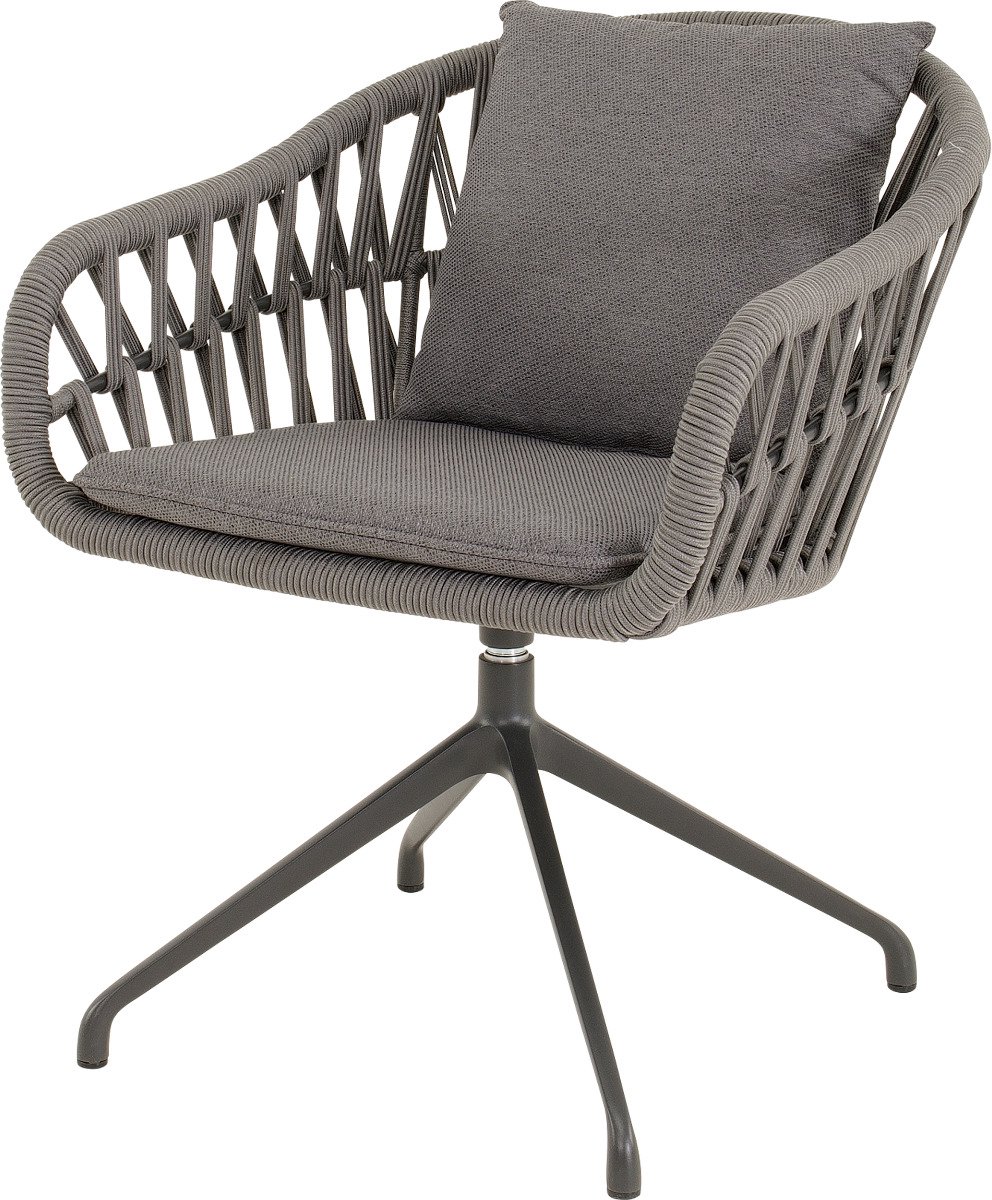 Aspetto Draaistoel - Moderne Kantoorstoel met Armleuningen - Grijs - 61.00x67.00x74.50cm