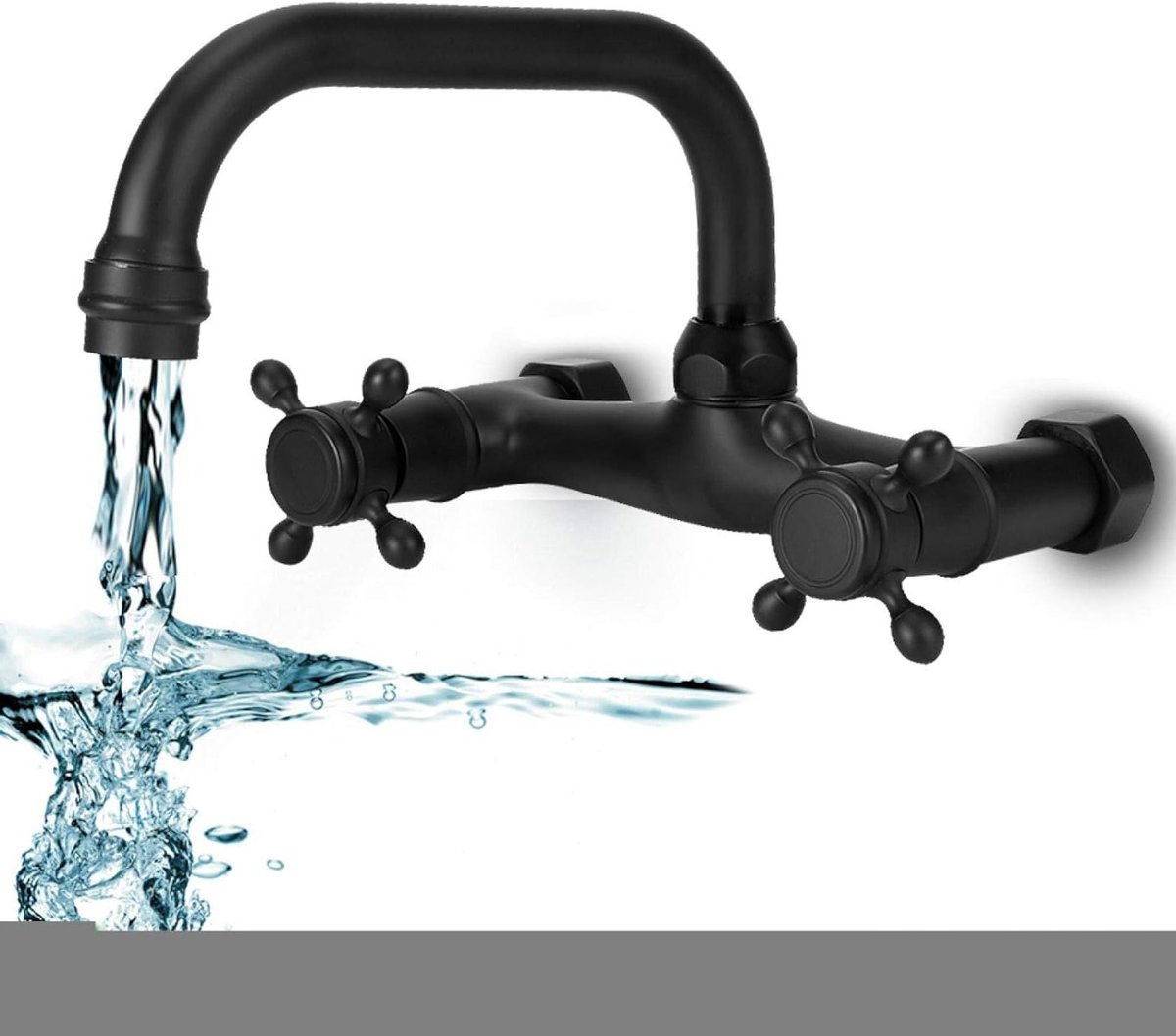 Duurzame Zwarte Mengkraan voor Badkamer met Warm en Koud Water, Perfect voor Modern Interieur